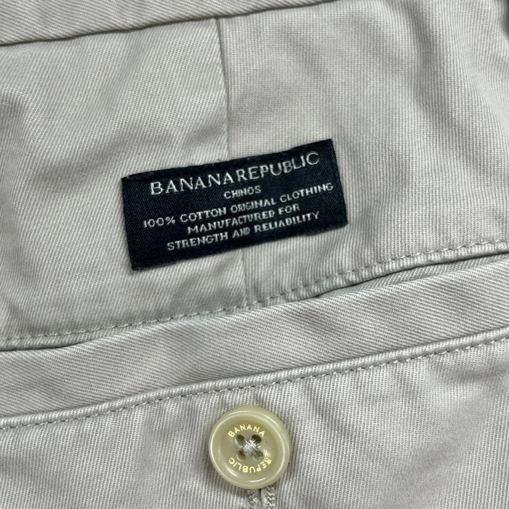 Banana Republic Pants Mens 32x30 Khaki Tan Aiden Chino Cotton Slim Preppy Casual